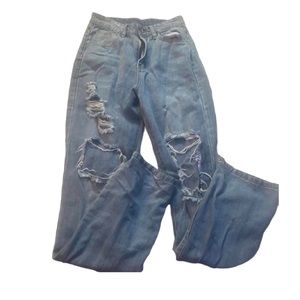 High waisted Ripped jeans